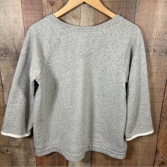 Tommy Bahama Gray Large Glitter Shimmer Sweatshirt Tie Front Athleisure Feminine - Picture 7 of 7